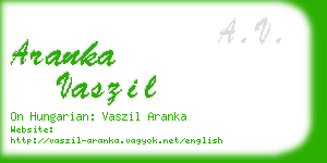 aranka vaszil business card